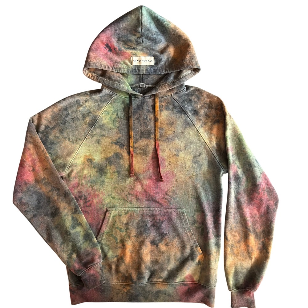 Chaos For All Streetwear Ice Dye Hoodie Heavyweight French Terry Size S